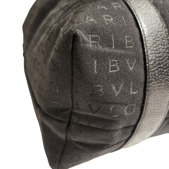 Authentic Bvlgari Canvas Monogram Tote with Leather Trim Black - Picture 5 of 14